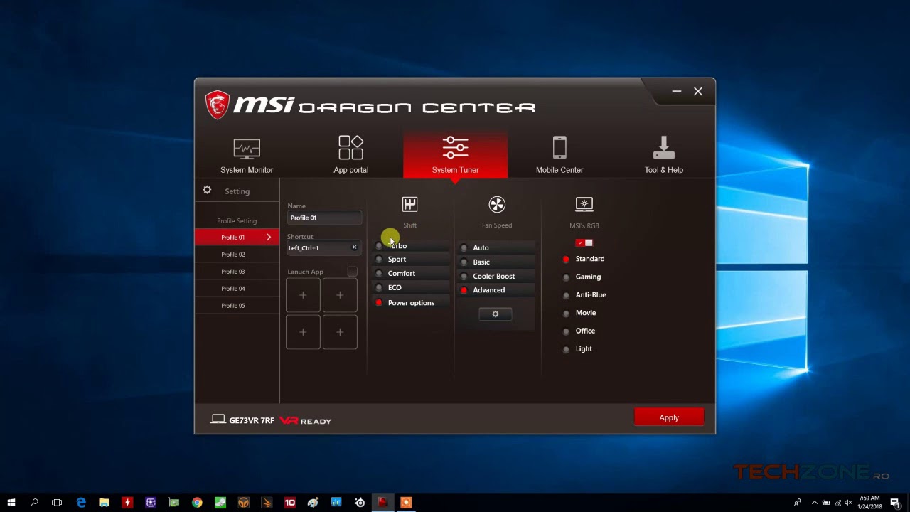 msi dragon center user scenario missing