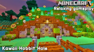 Minecraft Survival ♡ Relaxing Gameplay - Building a Hobbit Hole (No commentary)