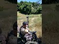 A paraplegic shoots a wolf at 40 yards with bow and arrow