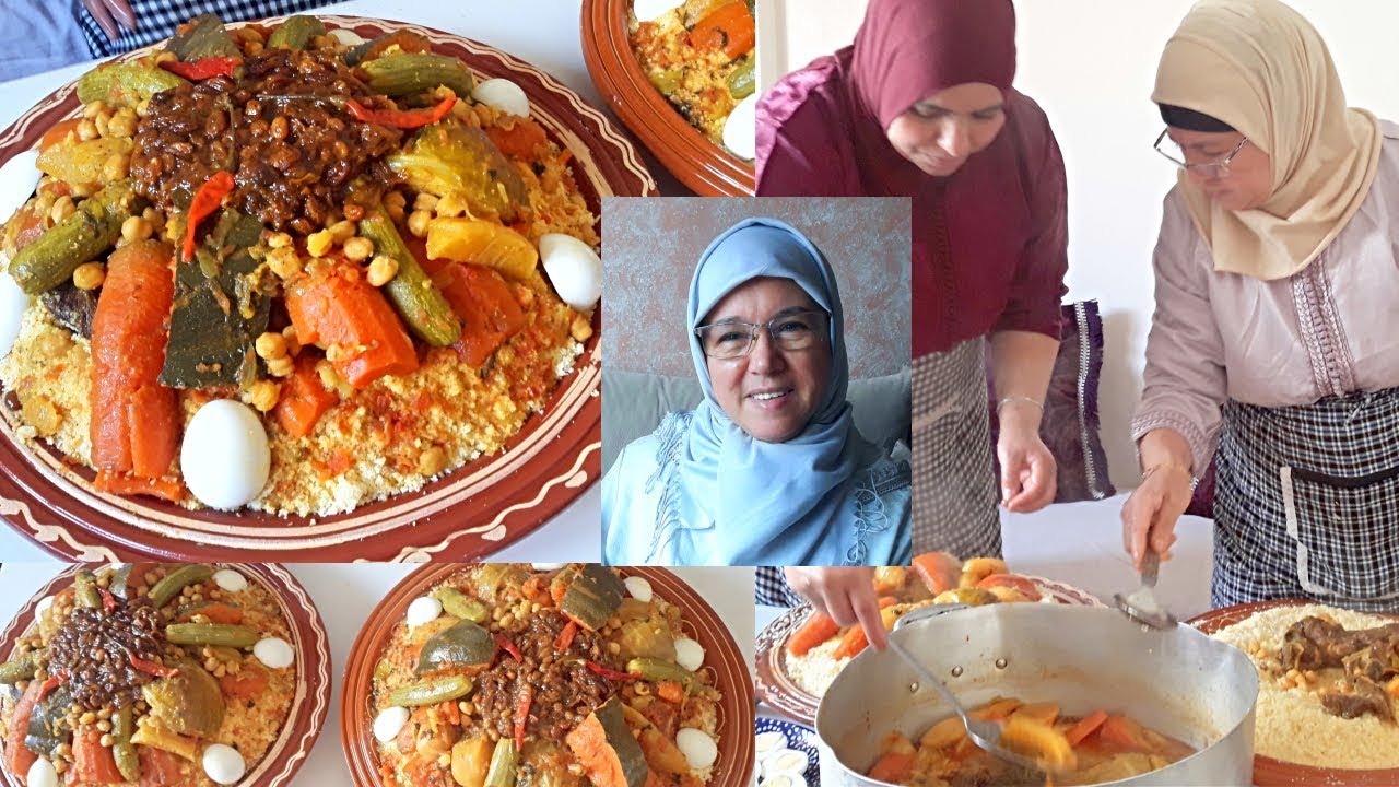 🍛الكسكس بسبع خضاري🥕مع إضافة التفاية للمناسبات من يد الحاجة فاطمة👩‍🍳/ couscous