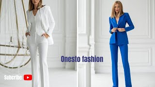 Elegant Business 2 Pieces Office Lady Suit, Set Work Blazer Pant.