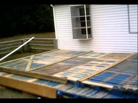 Decking made from pallets - YouTube