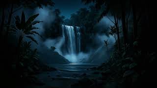 Jungle Waterfall at Night 🌌🌊 – 10 Hours of Relaxing Sounds & Ambient Music screenshot 5