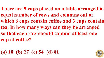 There are 9 cups placed on a table arranged in equal number of rows and columns out of which 6 cups