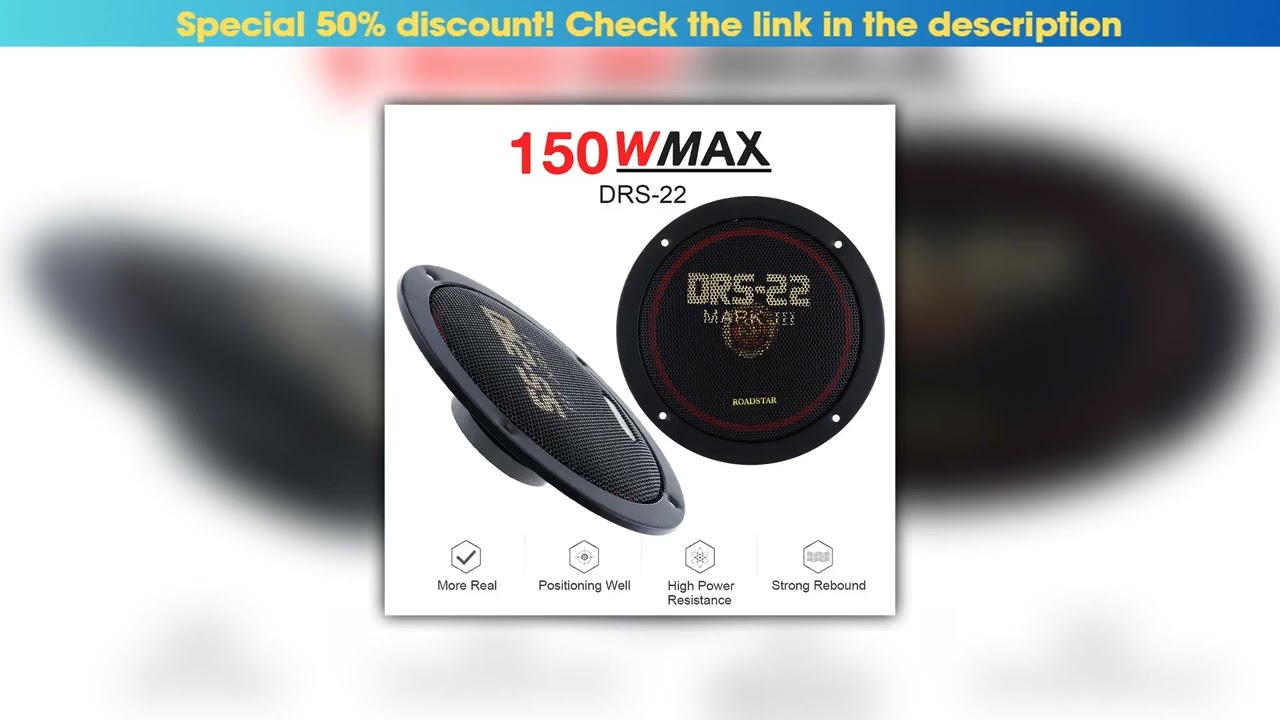 Slide 2pcs 6.5 Inch 12V 150W Car Coaxial Speaker Set Vehicle Door Auto Music Stereo Full Range Freq