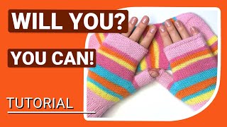 Knit The Best Ever, Easy And Amazing Fingerless Gloves Wrist Warmers With Sock Yarn, Great Fit