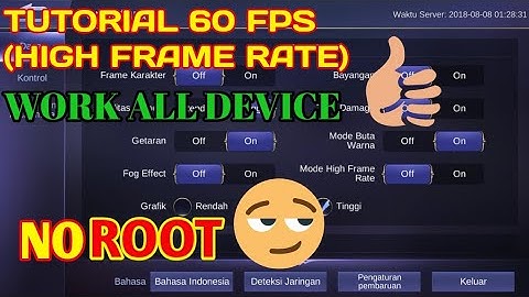 High Frame Rate (60 FPS) No Root Work All Device | Mobile Legends