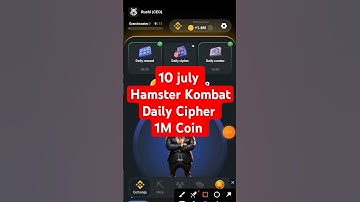 Hamster Kombat Daily Cipher Code 10 july #crypto #shorts