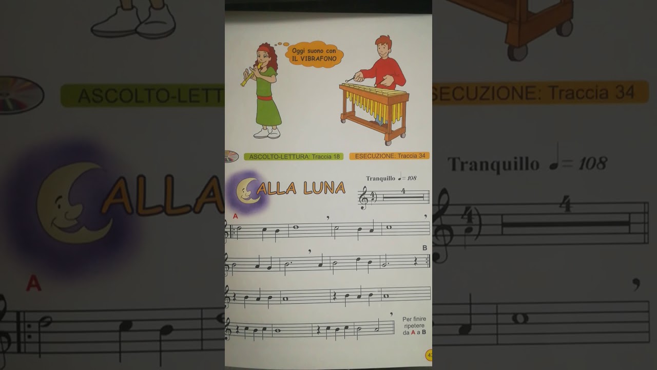 BRANO MUSICALE "ALLA LUNA" DA SUONARE CON IL FLAUTO DOLCE