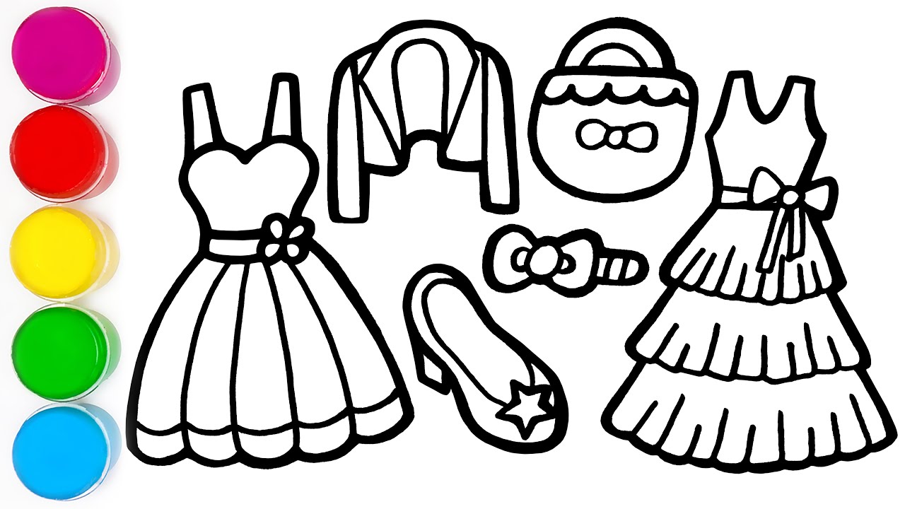 How to Draw Dress and Accessories Art and Learn Coloring, Drawing