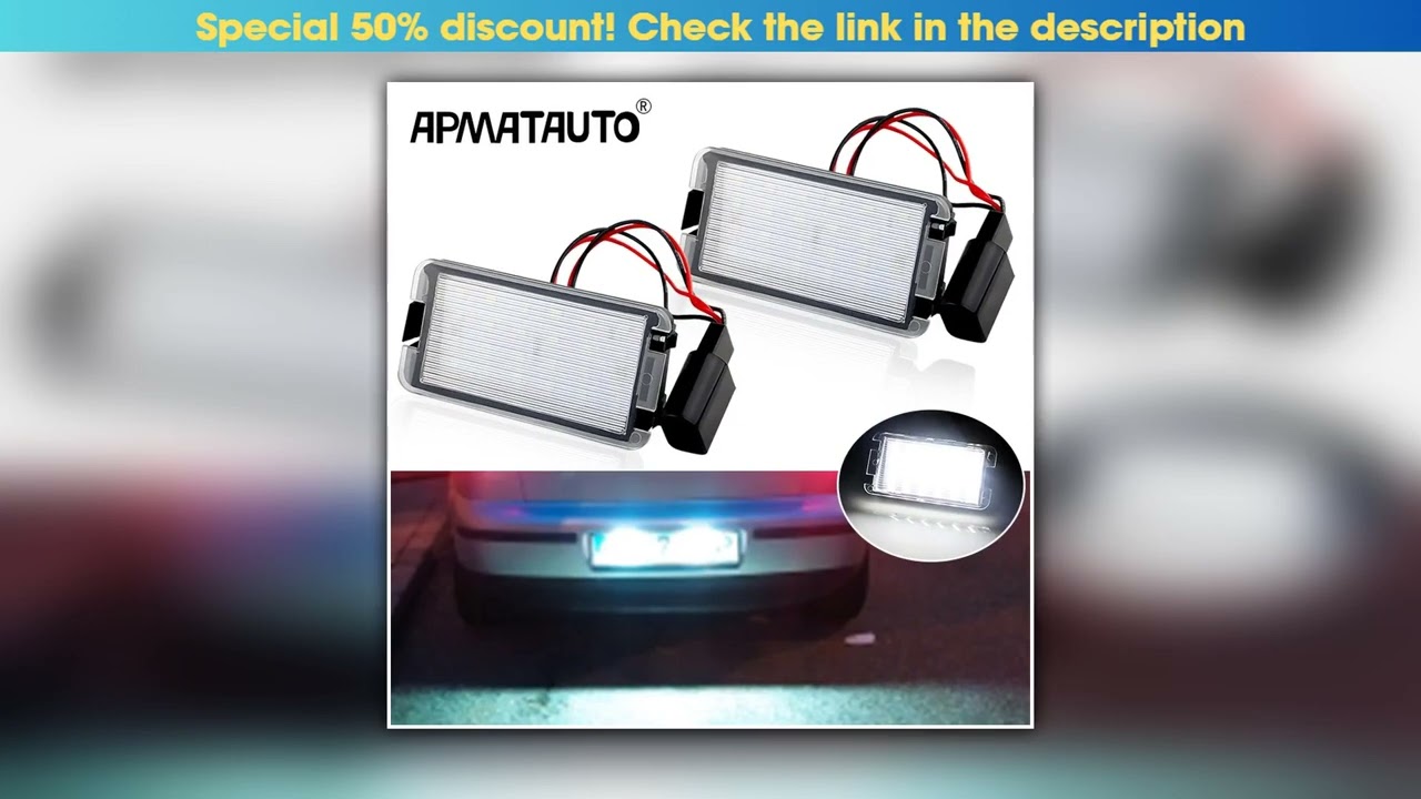 2pcs Error Free Car LED Number License Plate Lights For Seat Ibiza 6L Arosa Altea Cordoba MK1 MK2