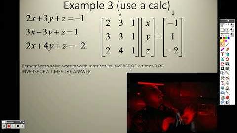 Algebra 2 4 5 Lesson Solving Systems Using Inverse Matrices
