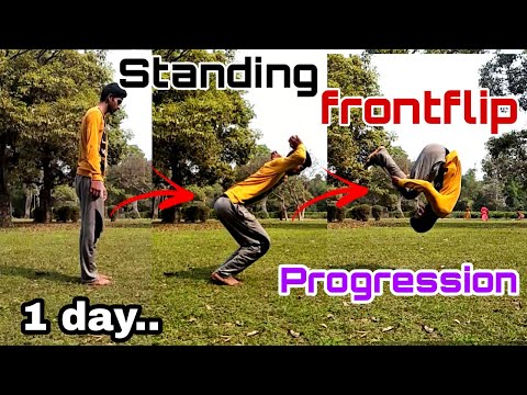 Standing frontflip progression || 1 day progression || #frontflip_progression