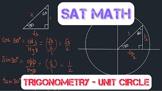 Unit Circles, Trigonometry  #sat #math #geometry #volume #trigonometry #unitcircle #triangles