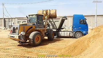 Wheel Loader Loadind Mud Big Dump Truck - In A Saudi Arabia