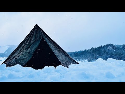 【ソロキャンプ】ポーランド軍幕で初めての雪中キャンプ
