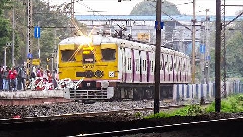High Speed Back to back EMU train crossing on a huge curve
