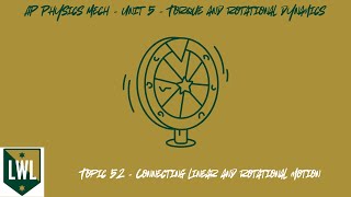 Topic 5.2 - Connecting Linear and Rotational Motion