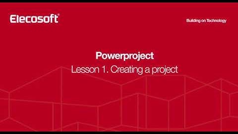 Powerproject Tutorial Lesson 1 - Creating a project
