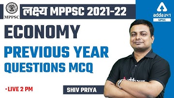 MPPSC Prelims Preparation | MPPSC Economy By Shiv Priya Sir | Previous Year Questions MCQ