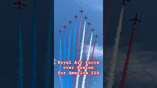 UK Royal Air Force Red Arrows flyover of Boston Statehouse for America 250 Festivities!