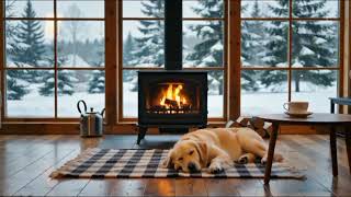 Cozy Winter Sanctuary | Ambient Fireplace & Relaxing Violin Music (1.5 Hour)