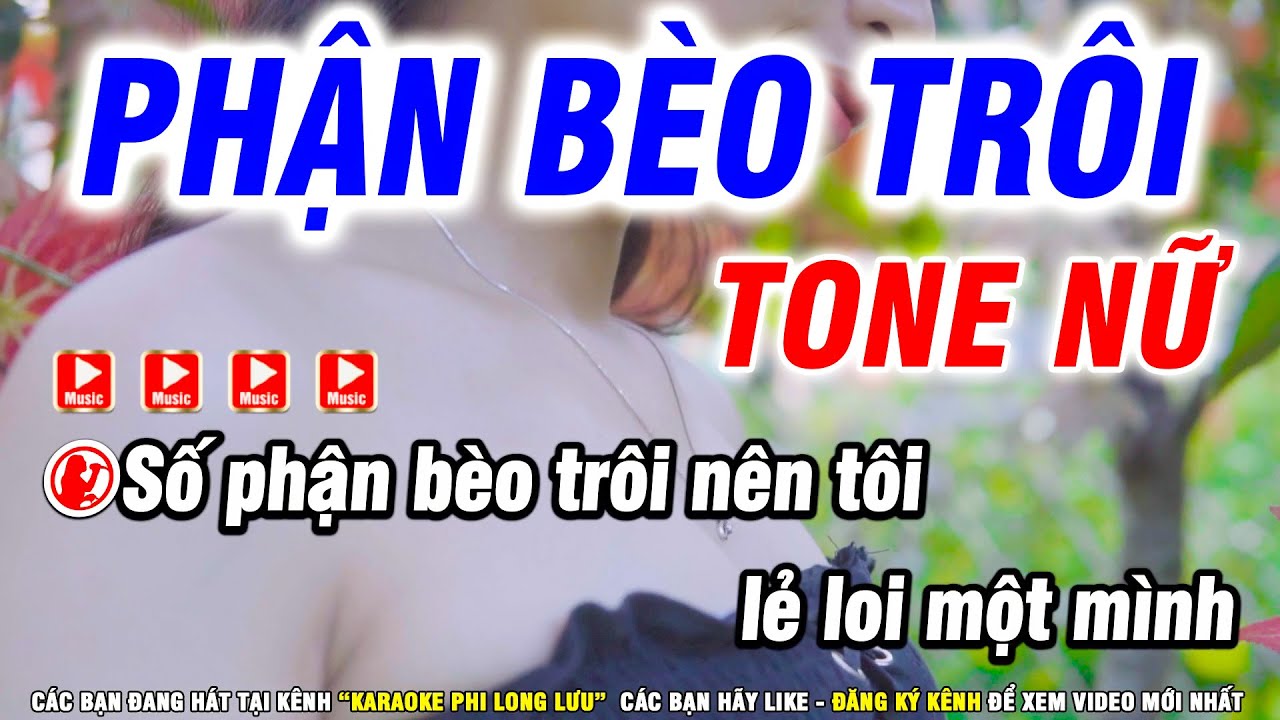 Karaoke Phận Bèo Trôi Nhạc Sống Tone Nữ Ebm - Cha Cha... - youtube
