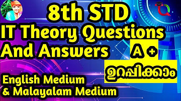 8th STD IT Theory Questions And Answers 2025/MidTerm IT Exam 2025/ English Medium & Malayalam Medium