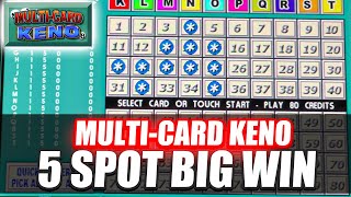 Multi-Card Keno 5 Spot Big Win
