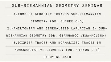 [sub-Riemannian geometry seminar]