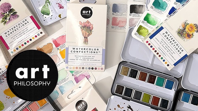 Art Philosophy Kit #1 - 1 Watercolor Confetti set + 1 8x10 Watercolor  Coloring Book + 1 pack Watercolor Brush pens