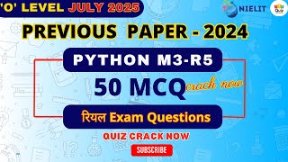 Python M3-R5 July 2025 Previous Paper | 50 Most Important MCQs for O Level Exam Preparation