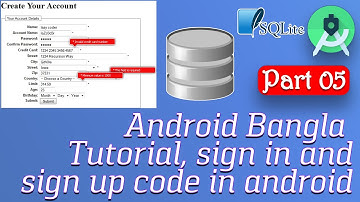 Android Bangla Tutorial Part 05 || sign up checking validity in android || SQLite database