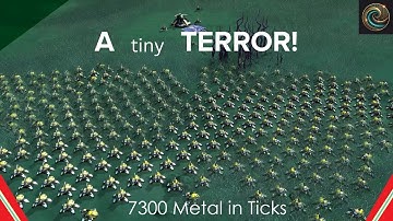 How far can these little bug bots go?!!! (7300 metal in ticks) - Beyond All Reason [Short]