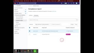 Compliance framework report quick actions