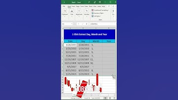 Excel job interview test Extract Day, Month and Year | microsoft excel tricks of magic #shortsfeed