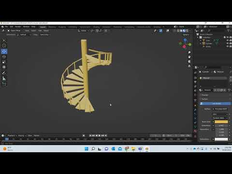 Blender Modelling - Array modifier, circular staris - Blender 3.2.2