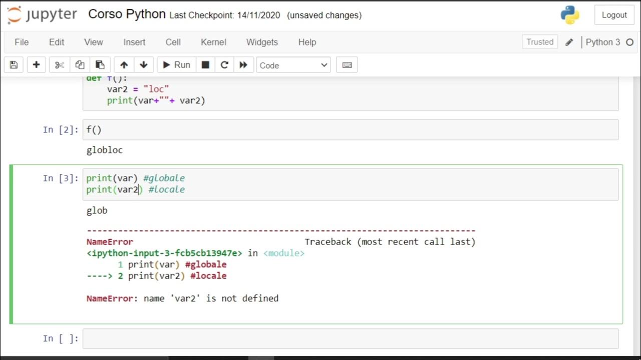 31. Le VARIABILI nelle FUNZIONI (Corso BASE COMPLETO Python ITA 2021 ...