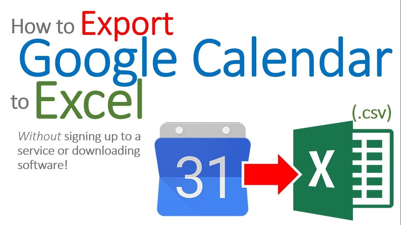 How To Export Google Calendar To Excel Youtube