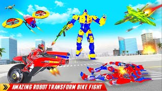 Flying Moto Robot Hero Hover Bike Robot Game - Android GameplayFHD screenshot 2
