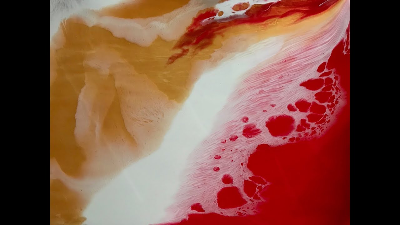 ⁣Colored Resin Pour Painting Using Stone Coat Countertops Art Coat Epoxy Resin