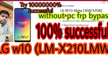 LG W10 (LMX130IM) FRP (Google Account) Lock Remove Done Without PC Method (Android 9)
