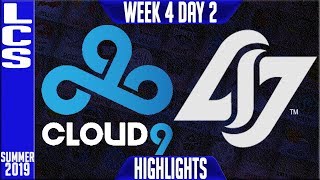 C9 vs CLG Highlights | LCS Summer 2019 Week 4 Day 2 | Cloud9 vs Counter Logic Gaming