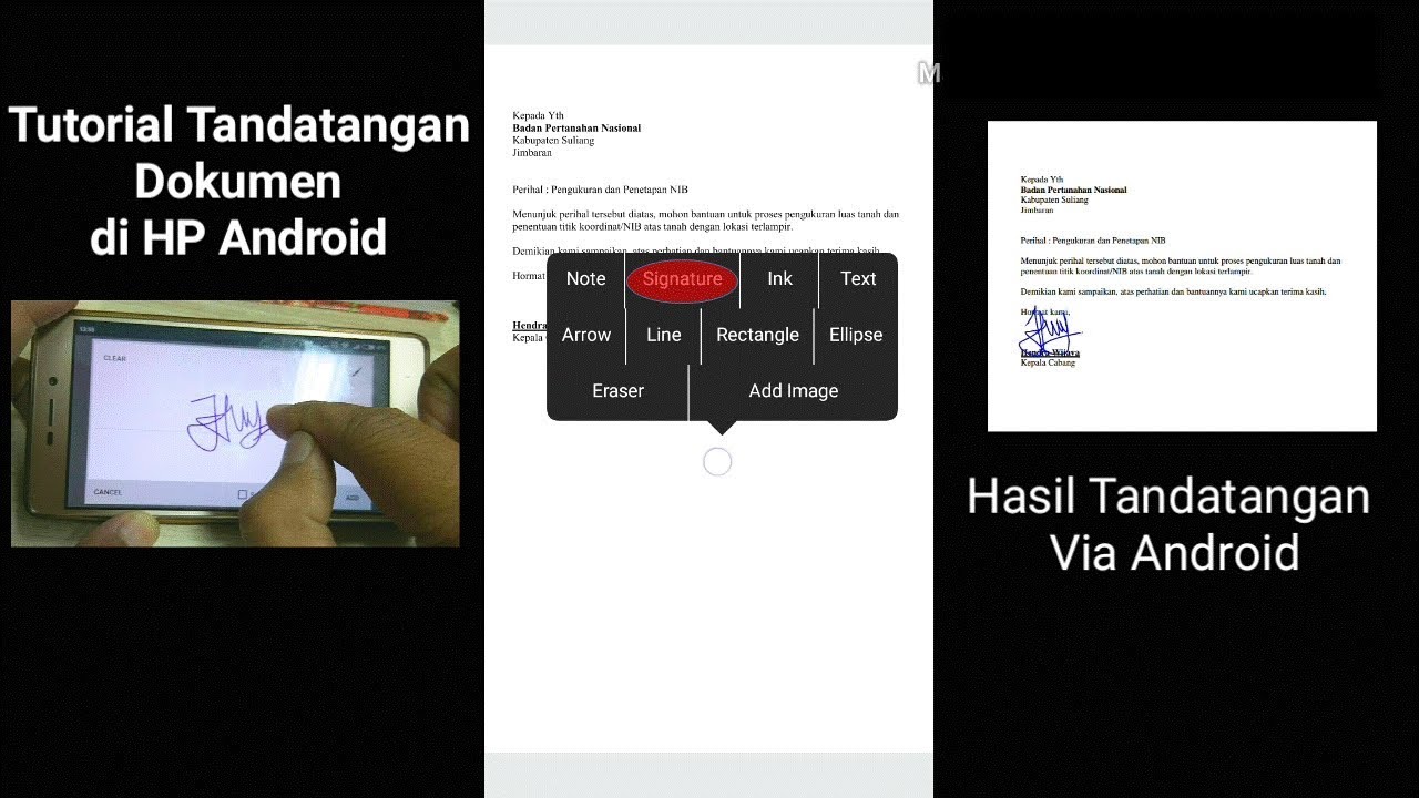 Tanda Tangan Dokumen Di Hp Android Youtube