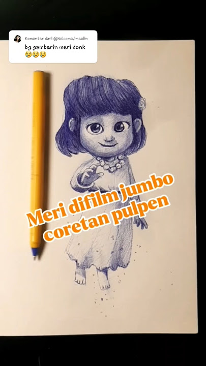 Gambar  jin Meri di film jumbo only pen #meri #jumbo #animasi #ballpenart #shorts #art