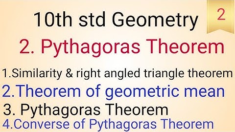 10th std Geometry Pythagoras Theorem Lesson 2