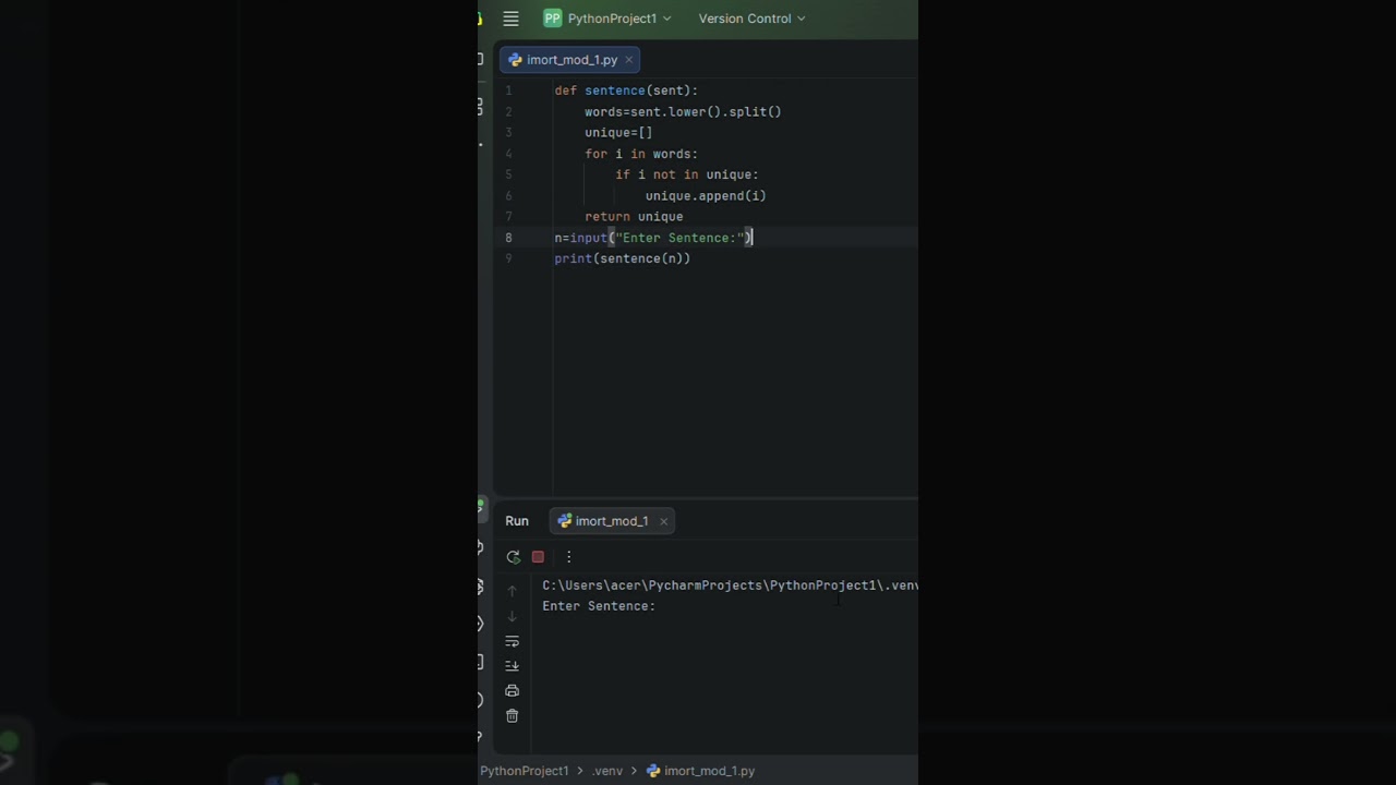 Day #26 Remove repeated words from sentence using For Loop 