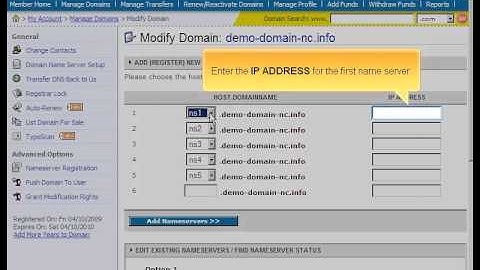 Registering name servers via NameCheap.com
