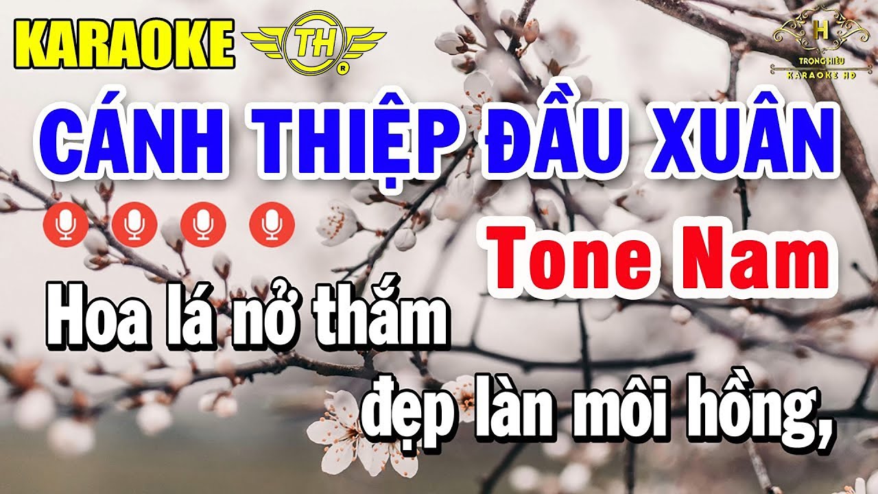 Cánh Thiệp Đầu Xuân Karaoke Tone Nam ( F ) Nhạc Xuân 2025 | Trọng Hiếu