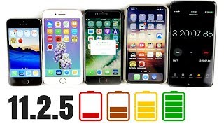 iPhone SE vs iPhone 7 vs iPhone 8 vs iPhone X iOS 11.2.5 Battery Drain Test!